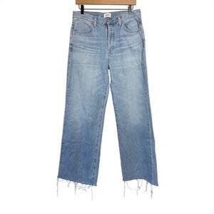 Citizens of Humanity Annina High Rise Wide Leg Jeans Tularosa Wash Raw Hem 28